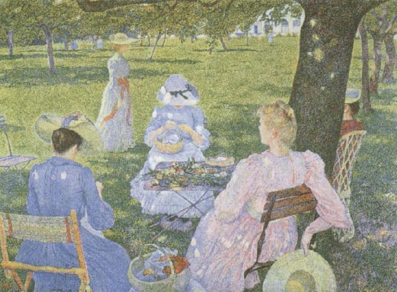 Theo Van Rysselberghe Family in an Orchard oil painting image